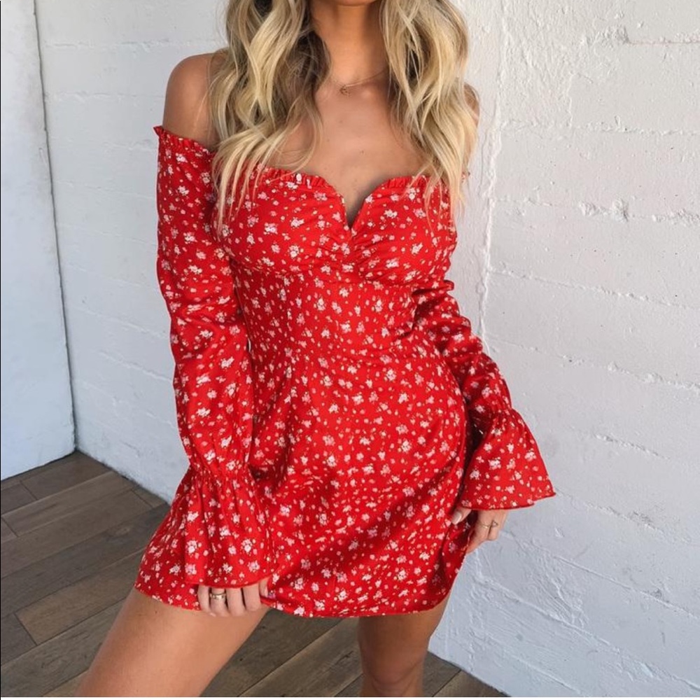 Tiger Mist Louisiana Dress in Red Floral